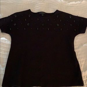 J. Crew Jeweled black top